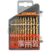 JUEGO 13 BROCAS METAL HSS TITANIO 1,5-6,5mm 22300 STHOR
