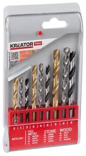 JUEGO 9 BROCAS HSS-WIDIA-MADERA 5-6-8mm KRT012501 KREATOR