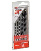 JUEGO 5 BROCAS HORMIGON 4-5-6-8-10mm KRT012401 KREATOR
