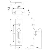 CAJA 50 PASADOR NIQUEL 75mm MOD. 425 310 AMIG