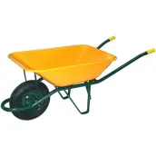 CARRETILLA OBRA RUEDA NEUMATICA EUROPA AMARILLA 90lt SANZ