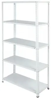 ESTANTERIA HOGAR METAL 180x90x30cm 5 BALDAS BLANCA