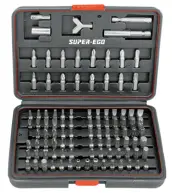 JUEGO 100 PUNTAS ATORNILLAR 1/4´ CR.VANADIO SEH1500 SUPER EGO
