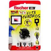 BLISTER 8 FIJA CUADROS NEGRO SMALLFIX 518168 FISCHER