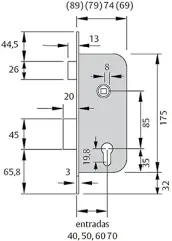 CERRADURA 203040HL LATONADO TESA