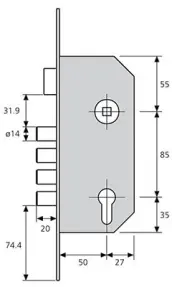 CERRADURA SEGURIDAD R20AB56BL ANTIPANICO 50mm TESA