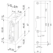 ABRE PUERTAS GRIS CORTO REVERS. caja 67x20mm 54ABFSG/AFSG DORCAS