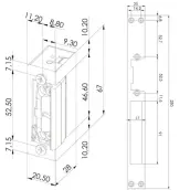 ABRE PUERTAS GRIS LARGO REVERS. caja 67x20mm 54ABFMG/54AFMG DORCAS