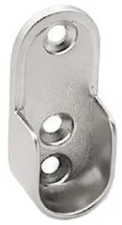 CAJA 25 SOPORTE LATERAL TUBO OVAL 25x15 CROMO A-402-12