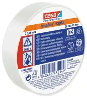 PAQ. 10 ROLLOS CINTA AISLANTE BLANCA 19mm x10mt TESA