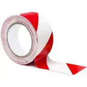 ROLLO CINTA SEÑALIZACION ROJA-BLANCA 200mt x70mm