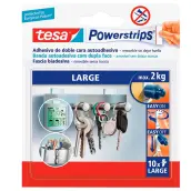 BLISTER 10 TIRAS ADHESIVAS GRANDE 2kg 58060 POWERSTRIPS TESA