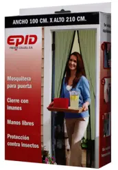 KIT MOSQUITERA PUERTA NEGRA CON IMAN 100x210cm EPID