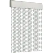 CORTINA PUERTA 90x210cm CORDON ESPIRAL nº3 GRIS-BLANCA