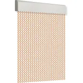 CORTINA PUERTA 90x210cm CORDON ESPIRAL nº4 NARANJA-BLANCA