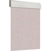 CORTINA PUERTA 90x210cm CORDON ESPIRAL nº6 ROJA-BLANCA