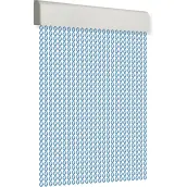 CORTINA PUERTA 90x210cm CORDON ESPIRAL nº8 AZUL-BLANCA