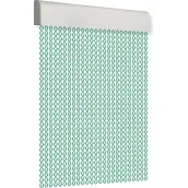 CORTINA PUERTA 90x210cm CORDON ESPIRAL nº10 VERDE-BLANCA