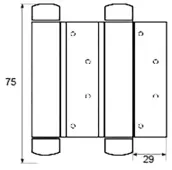 CAJA 2 BISAGRAS DOBLE ACC. LATONADA 75mm 15kg 57006 BRIMIC