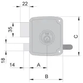 CERRADURA 4125 A PINTADA 80 DCH B/REDONDO UCEM