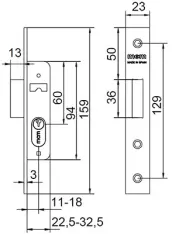 CERRADURA METAL ENTRADA 14mm 1549-14 MCM