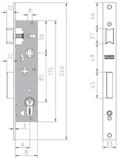 CERRADURA METAL DESLIZANTE ENTRADA 20mm 2650-2013 MCM