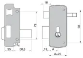 CERRADURA 2556AP-50-D B/PERFIL MCM