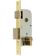 CERRADURA MADERA EMBUTIR LATONADA 35mm C/RECTO 1501-2-35 MCM
