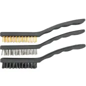 JUEGO 3 CEPILLOS ACERO INOX COBRE Y NYLON 06963 VOREL