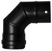 CODO ESTUFA VITRIFICADO NEGRO 90º 80mm (1,2mm) PELLET