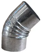 CODO ESTUFA GALVANIZADO 45º 90mm