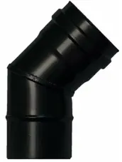 CODO ESTUFA VITRIFICADO NEGRO 45º 80mm (1,2mm) PELLET
