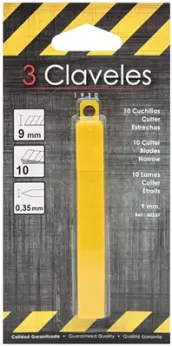 BLISTER 10 HOJAS CUTTER 9mm 00237 3 CLAVELES