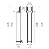 JUEGO 4 PATAS SOMIER 2F+2 RUEDAS 25cm 30x30mm 96408 MICEL