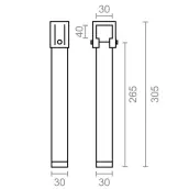 JUEGO 4 PATAS SOMIER FIJAS 25cm 30x40mm 96411 MICEL