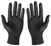CAJA 100 GUANTES NITRILO NEGRO SIN POLVO 6grs T.7 PEQUEÑA GD23BB