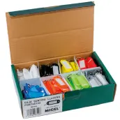 CAJA 200 LLAVEROS TARJETEROS PLAS COLORES SURTIDO 98500 MICEL