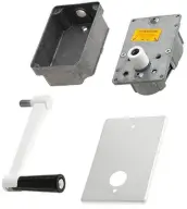 CONJUNTO TORNO PERSIANA MECANISMO-CAJA-PLACA-MANIVELA BLANCA 70090002