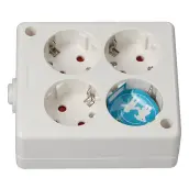 BASE MULTIPLE CUADRADA 4 TOMAS SIN CABLE 800231 GSC