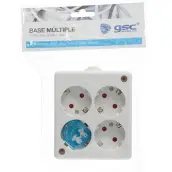BASE MULTIPLE CUADRADA 4 TOMAS SIN CABLE 800231 GSC