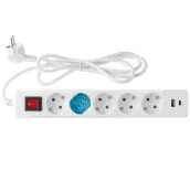 BASE MULTIPLE 5 TOMAS INTERRUPTOR 2xUSB (A+C) 1,4mt 100000005 GSC