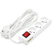 BASE MULTIPLE 3 TOMAS INTERRUPTOR CABLE 3mt 72528 VOREL