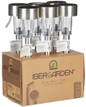 LAMPARA JARDIN SOLAR INOX 1 LED 5x23cm 28615 IBERGARDEN