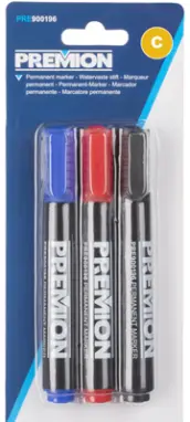 BLISTER 3 ROTULADORES PERMANENTES PRE900196 PREMION