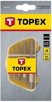 JUEGO 5 EXTRACTORES DE TORNILLOS 3,3-19mm 14A110 TOPEX
