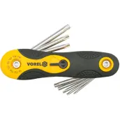 JUEGO 8 LLAVES TORX NAVAJA T9-T40 CROMO VANADIO TOPEX 56507 VOREL