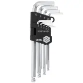 JUEGO 9 LLAVES ALLEN CON BOLA CLIP 2-10mm 56477 VOREL