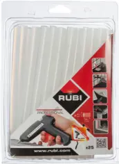 BLISTER 25 BARRAS 19cm 12mm COLA TERMOFUSIBLE 65946 RUBI