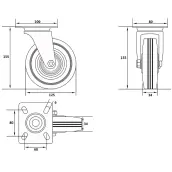 RUEDA GIRATORIA 125mm 87313