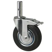 RUEDA ANDAMIO 200mm EJE MACHO 34mm CON FRENO
